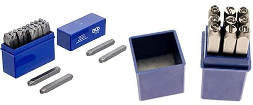 Bundle aus BGS 2033 | Einschlagbuchstaben | 6 mm | DIN 1451 | Schlag-Buchstaben/Schlagstempel + BGS 3036 | Einschlagzahlen | 6 mm | DIN 1451 | Schlag-Zahlen/Schlagstempel