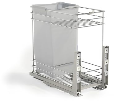Emuca - Chariot Coulissant avec paniers et Chariot à Pain Supra, Fermeture à amortie, pour modules de Cuisine de 300mm, Acier, chromé