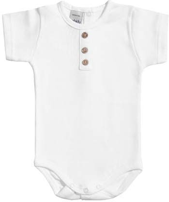 BABIDU Body Bebé Manga Corta con Tapeta Algodón 100%, Body Bebé Suave y Transpirable, Ideal para Recién Nacido, Primera Puesta, Ropa Bebé Niño y Niña Unisex Cómoda, Perfecto para Uso Diario