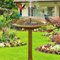 Bain d'oiseaux vertical avec fontaine solaire, distributeur de nourriture pour oiseaux 2 en 1, style vintage, pour l'extérieur, distributeur de nourriture pour oiseaux pour le jardin, cuivre