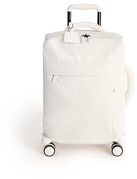 CREATE / Luggage Studio Soft/Maleta Blanda de poliéster Blanco Roto / 39x20.5x56cm / Candado TSA, 4 Ruedas Dobles, Organizador, Mango telescópico, Tejido Impermeable, Etiqueta identificativa