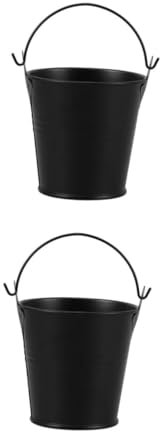 2 Pezzi Secchio per Barbecue Metallo Contenitore per Grassi e Accessorio Grill Compatto e Portatile per Facile Multi