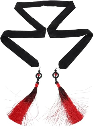 ULTECHNOVO Hanfu Headband Decor with Tassel Ribbon Vintage Chinese Hair Accessory Traditional Cosplay Hair Rope for Men and Women Hanfu Costume