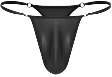 Riismen sous Vêtements Thongs en Latex pour Hommes avec Bandelette Délastique Fine Poche pour Le Sexe Masculin Style T Back Et G String