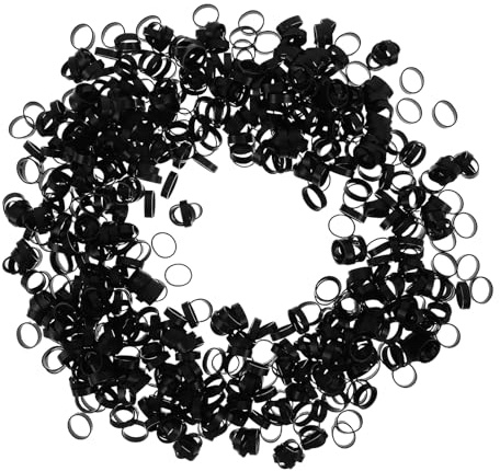 TOBBOMEY Bridas de Silicona Reutilizables Negras 15x5x1 Mm, 1000 Unidades, Bandas Elásticas para Cables Eléctricos y Gestión de Cables en Oficina, Viaje y Dispositivos Electrónicos