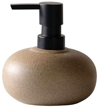 LuminaVerde Dispenser di Sapone, Dispenser di detersivo per la Cucina, Elegante Dispenser in Ceramica per Il Bagno, Dispenser di Schiuma con Pompa Stabile (Marrone)