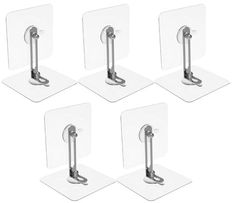 TINEASUR Kit de 5 Juegos de Anclajes Adhesivos para Muebles de Pared, Correas Antivuelco para Gabinetes y Estanterías, Fijación en Acrílico y Acero Inoxidable para Seguridad Infantil
