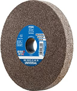 Pferd Muela Abrasiva para Esmeriladora de 200 millimeters, Ancho 25 millimeters, Grano Corindón Normal 36, Agujero 32 millimeters, para Acero, Inox y Fundición