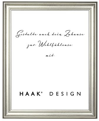 Haak Bilderrahmen mit entspiegeltem Acrylglas (Antireflex) Barockrahmen Luna 40x50cm Silber Antik