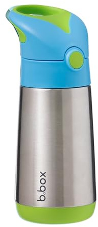 b.box Insulated Drink & Water Bottle | Stainless Steel with Triple Layer Insulation | Keeps Drinks Cold up to 8hrs, Warm up to 6hrs | 350ml/12oz (Ocean Breeze)