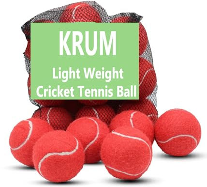 BIP Palline da cricket in gomma, leggere, confezione da 3, colore: rosso