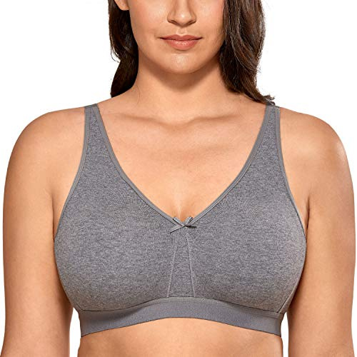 AISILIN Dam-bh i bomull utan bygel, plus size | Ofodrad, Extra sling, U-formad rygg, Heltäckande, Komfort, För dagligt bruk, sömn