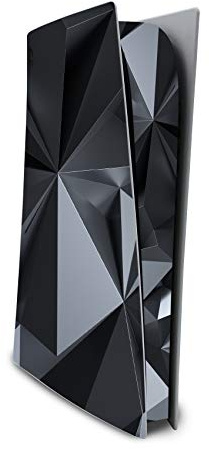 Finest Folia Schutzfolie kompatibel mit PS5 Sticker Hülle für Spiele Konsole Gehäuse Aufkleber Vinyl Folie Skin gegen Kratzer Design Cover RX023 (Digital Edition, Nr. 3 Polygon Schwarz)