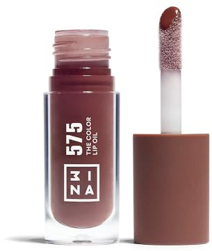 3INA MAKEUP - The Color Lip Oil 575 - Coffee brown Lip Gloss with 24h Hydration & Hyaluronic Acid - Lipstick & Lip Balm