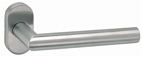 AZERODESIGN - Juego de Manilla con Roseta Ovalada ARENA - 3,1x6 cm - Largo Manija de 13,5 cm - Resistente al Desgaste y la Oxidación - Fácil Instalación - Material de Acero Inoxidable 18/8 AISI 304