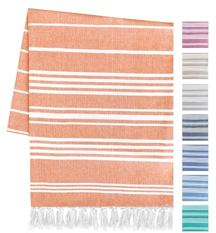 Artexia Telo Mare Grande In Cotone Riciclato Telo Spiaggia 90x180 cm Asciugamano Da Spiaggia Telo Mare XXL Asciugatura Rapida Ultra Leggero E Morbido (Arancio)