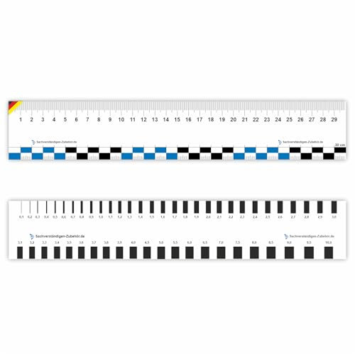 Sachverständigen-Zubehör® Rissmonitor als [flexibel Risskarte] 2er Set 30 cm | Messlehre | Spaltmaß Risslineal Rissbreitenmesser | Rissbreitenlineal | Risslineal | Risskarte | Sachverständiger