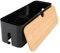 VIDETOL Kabelmanagement Box, Kabelbox mit Bambusdeckel, Schwarz Kabelsammler, Kabelorganizer für Kabel und Lose Drähte
