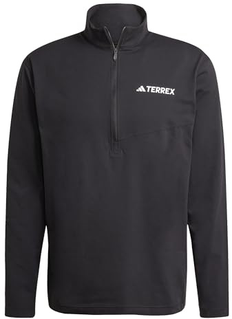 adidas Men's Terrex Multi Climacool Half Zip Long Sleeve, Black, L