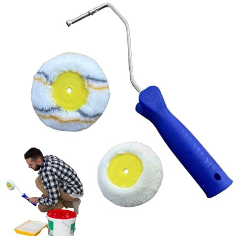 Strumento per la verniciatura degli angoli, strumento per la pittura degli angoli - Bordatore per vernice con setole dense, impugnatura comoda, rullo angolare per cartongesso,Rullo di