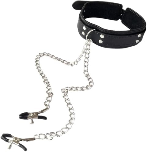 Nipple Toys Clamps Women Body with Chain Necklace, Sex Pleasure Women Metal Nipple Clamps Adjustable Metal Nipple Clamps with Chain Necklace Non Piercing Choker, Nipple Clamps for Women Jewelry VG984