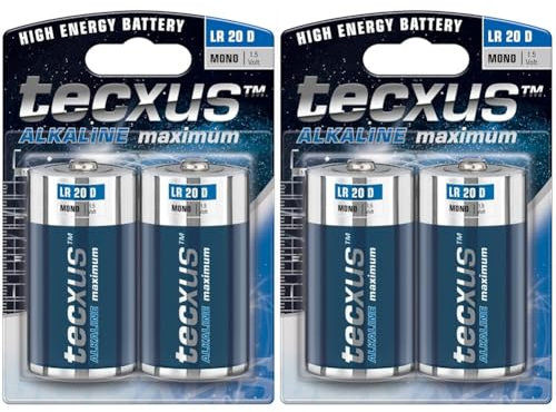 Tecxus 23637 LR20/D (Mono) - batteria al manganese alcalino 1 5 V (Confezione da 2)