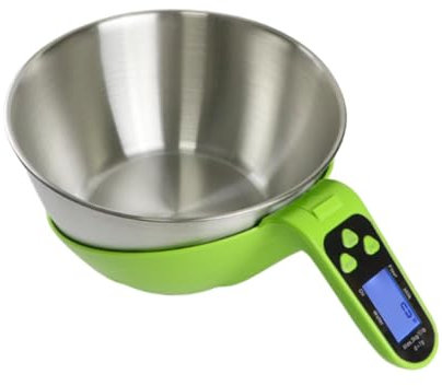 LOVIVER Küchenwaage für Lebensmittel, Digitale Küchenwaage mit 1 g Präzision, wasserdicht, multifunktional, mit Schüssel und Messbecher, zum Backen, GrÜn