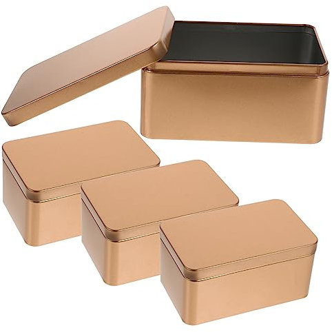 IMIKEYA 4pcs Metal Box Tin Candy Case Portable Tea Box Containers Small Storage for Festive Occasions