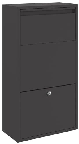 vidaXL Boîte aux Lettres pour Colis Noire 44x22x82 cm en Acier