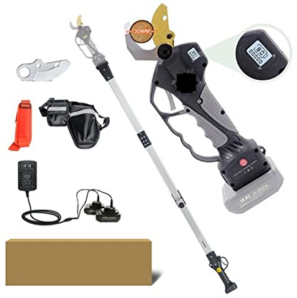 DCDCD Cordless Electric Pruner 16.8V Lithium-ion Pruning Shear Efficient Fruit Tree Bonsai Pruning Branches Cutter Landscaping(Shears pole(Box))