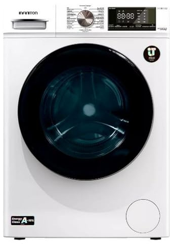LAVADORA INFINITON WM-S84ABN, 8 KG, 1400 rpm, A, INVERTER, Cesto de acero inoxidable, Silent Mode, 15 Programas, Carga Frontal (Blanco || WM-S84ABN)