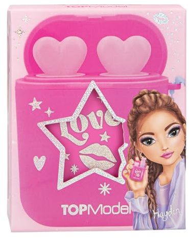 Depesche 13811 TOPModel - Set di lucidalabbra Beauty and Me, 2 lucidalabbra piccoli, in rosa e rosa, con fragranza fruttata, confezionati in una custodia per cuffie