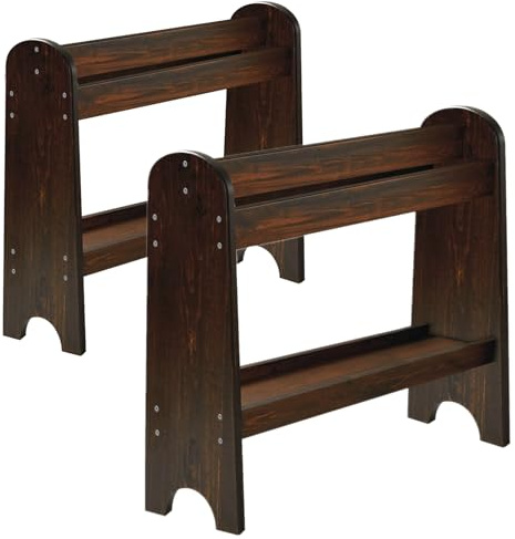 HDYEGIOU 2 Pack Wood Saddle Rack,Pine Saddle Stand Western & English Saddle Rack for Horse Tack Organizers,Suitable for Displaying Trophy Saddles
