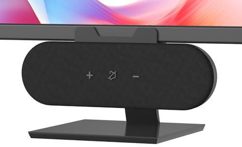 ADELGO Datorhögtalare för stationära datorer, soundbar för monitor med 14 W stereo touch-kontroll, USB C, förbättrat ljud, bärbar högtalare för Mac Windows PS5 (svart)