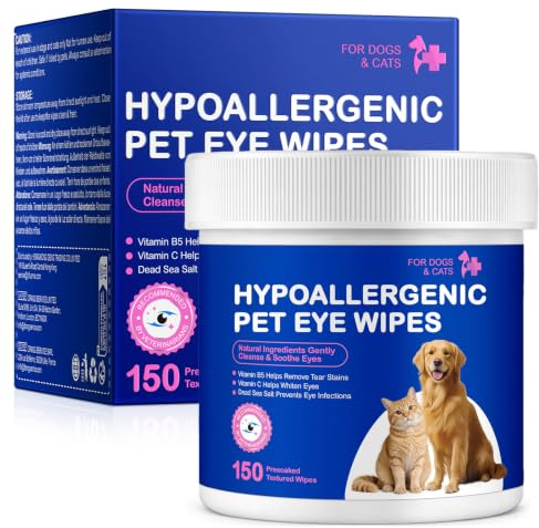 Gximdz es Eye Wipes for Dogs & Cats, Hypoallergenic Cat Wipes Gently Remove Tear Stain, Eye Debris & Discharge, Dog Tear Stain Remover, for Eyes & Face, Non-Irritating (1PCS)