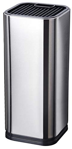 Bloc couteaux universel en acier inoxydable avec fentes pour ciseaux et tige d'affûtage - Détachez-le en laissant une fente facile à nettoyer et unique au design pour protéger la lame,M