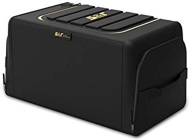Ergocar - Organizador de maletero de coche, bolsas para maletero de coche, Oxford, 3 veces, tamaño plegable, gran capacidad, organizadores para auto/SUV/camión (negro, 40 l, sin bolsillos laterales)