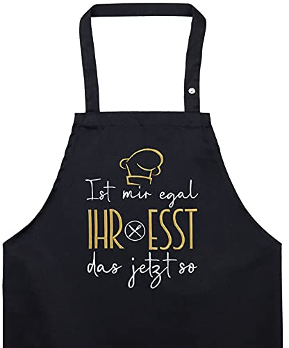 Förkläde för män/kvinnor broderat med roligt ordspråk: Är mig EGAL.. justerbart matlagningsförkläde med ficka grillförkläde broderat förkläde män köksförkläde – present för hobbykock