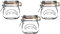Kilner Set of 3 Round Clip Top Jars 0.5 Litre (3 x 500 ml) Airtight Glass Storage Jars for Preserving Jams Dry Foods Reusable