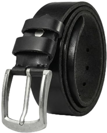BELTER Men's Leather Belt 100% Full Grain Leather Belts for Men, Jeans Men Belt for Casual,Cowboy & Work Wear (38-40 Waist, Black)
