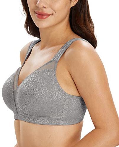 Lemorosy Damen Komfort Vollschalen Ungepolstert Ohne Bügel Klassischer BH (85E, Grau)