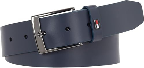 Tommy Hilfiger Herren Gürtel Adan Leather 3.5 Ledergürtel, Mehrfarbig (Space Blue), 80