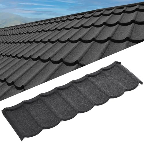 INMOZATA 5pcs Asphalt Roof Shingles, 2.4sqm Metal Roof Shingles for Shed Roofing Felt Shingles for Sheds Arbour Porch Wendy House Doghouse Log Cabin
