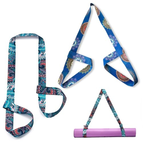 Sangle de Tapis de Yoga réglable, 2 pièces angle Tapis Yoga, Tapis De Transport Sangle Yoga, Ceinture Tapis Yoga Réglable Yoga, Ceinture Yoga pour Pilates, Les Yogis Débutants, Confirmés, Pilates