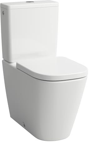 Laufen Meda Combiné WC au sol, sans rebord, Silent Flush, 360x680mm, chasse deau basse, H8241117570001, Couleur: blanc mat