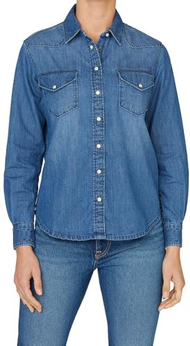 Pepe Jeans Camisa de Mezclilla Regular para Mujer, Azul (Denim-4A5), XS, Azul (Denim-4a5), XS