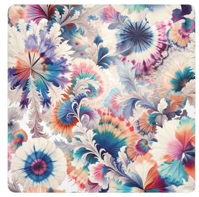 ODAWA Självhäftande duk 55 cm x 55 cm färgglad batikfärgad kameralins wrap duk magisk självhäftande duk för kamera, lins, bärbar dator