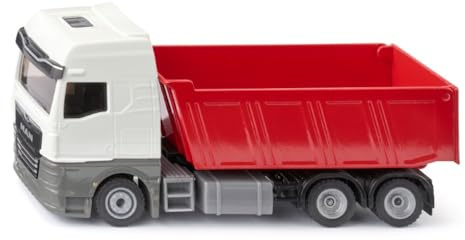 Siku 3518, MAN-tipptruck, 1:50, metall/plast, röd/vit, leksakslastbil för barn, tippbart flak, robust design