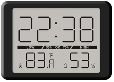 WIYETY Despertador digital: pequeño reloj despertador de viaje digital con luz nocturna Temperatura Humedad, 12/24 horas ℃/℉, despertador magnético para colgar en la pared para el hogar cocina baño