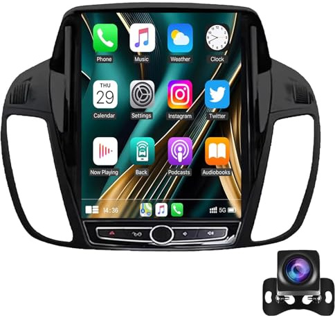 Autoradio Android 14 per Ford Kuga/Escape 2013-2017, touchscreen da 9,7, CarPlay wireless, Android Auto, navigazione GPS, WiFi, Bluetooth 5.0, impianto stereo (TS150 2G + 32G)